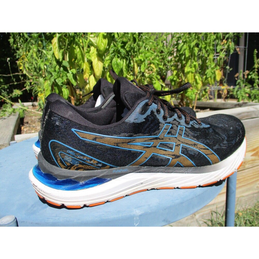 ASICS Gel Cumulus 23 Mens 9 Black Blue Orange Running Athletic Shoes 1011B012 - Picture 2 of 12